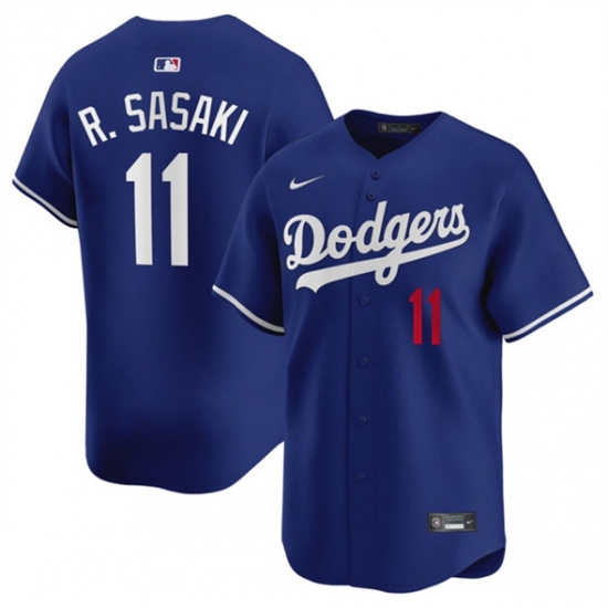 Men's Los Angeles Dodgers #11 Roki Sasaki Royal 2025 Alternate Limited Stitched Baseball Jersey - Ujersey