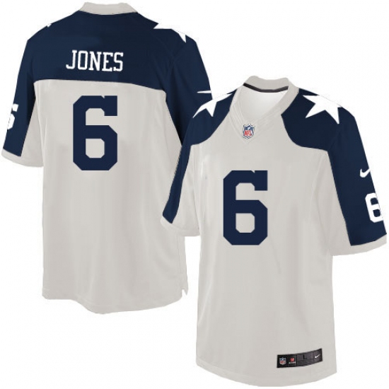 Men's Nike Dallas Cowboys #6 Chris Jones Limited White Throwback Alternate NFL Jersey - Ujersey