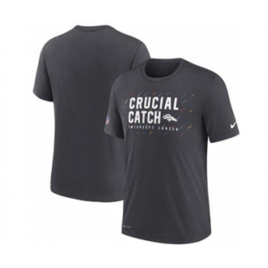Men's Denver Broncos Charcoal 2021 Crucial Catch Performance T-Shirt - Ujersey NHL