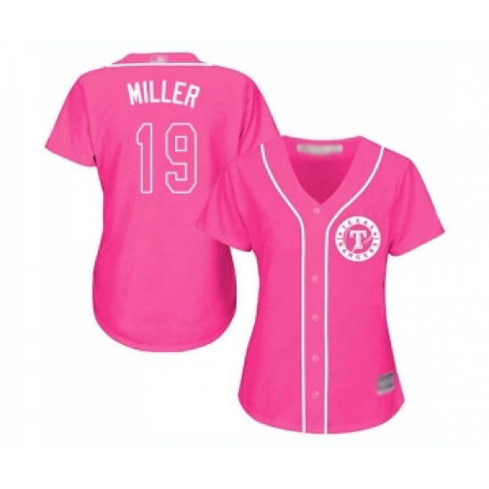 Women's Texas Rangers #19 Shelby Miller Replica Pink Fashion Cool Base Baseball Jersey - Ujersey