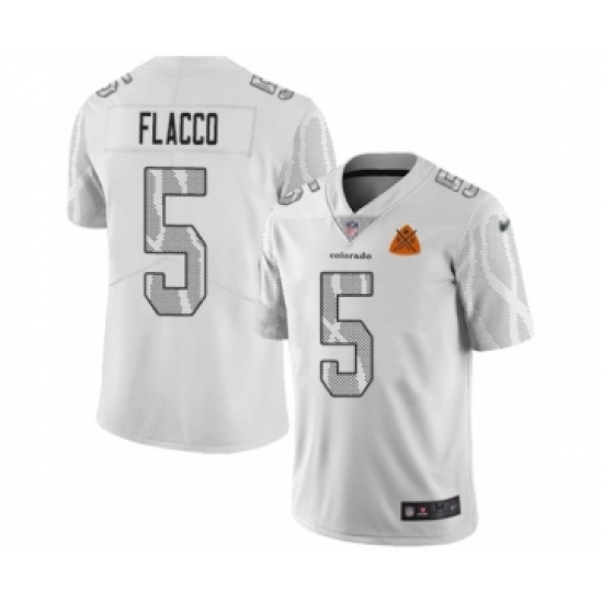 Men's Denver Broncos #5 Joe Flacco Limited White City Edition Football Jersey - Ujersey