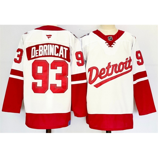 Men's Detroit Red Wings #93 Alex DeBrincat White Red 2024-25 Stitched Jersey - Ujersey