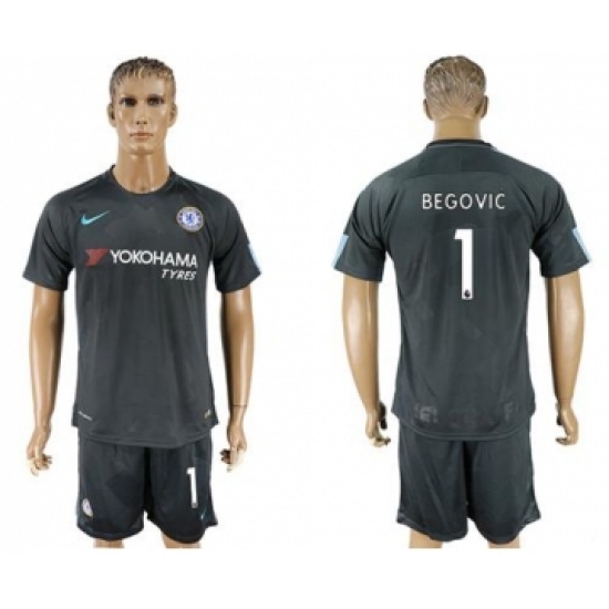 Chelsea #1 Begovic Black Soccer Club Jersey