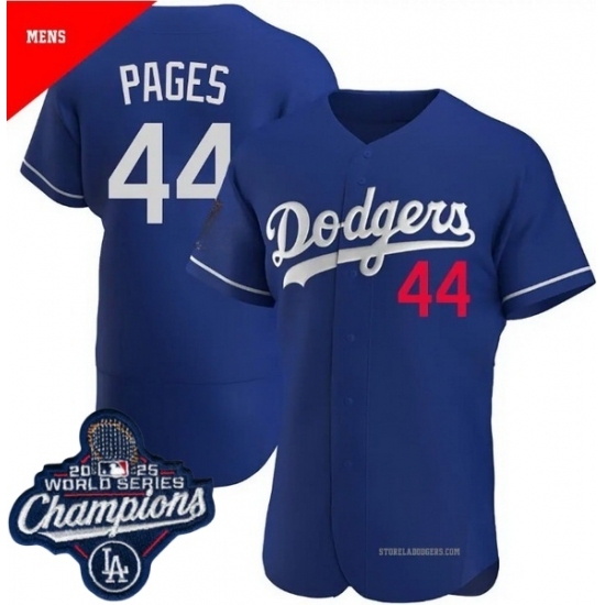 Men's Los Angeles Dodgers 44 Andy Pages Cool Base 2025 World Champions Stitched Baseball Jersey Blue - Ujersey