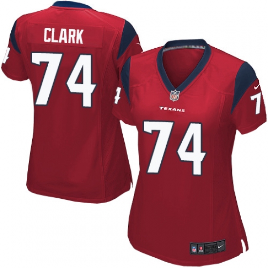 Women's Nike Houston Texans #74 Chris Clark Game Red Alternate NFL Jersey - Ujersey