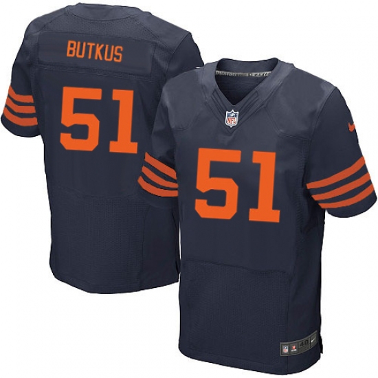 Men's Nike Chicago Bears #51 Dick Butkus Elite Navy Blue Alternate NFL Jersey - Ujersey