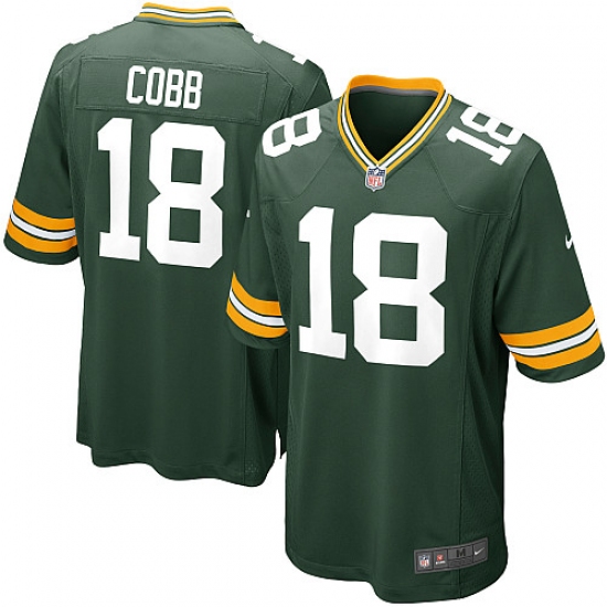 Men's Nike Green Bay Packers #18 Randall Cobb Game Green Team Color NFL Jersey - Ujersey
