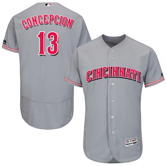 Men's Majestic Cincinnati Reds #13 Dave Concepcion Grey Flexbase Authentic Collection MLB Jersey - Ujersey