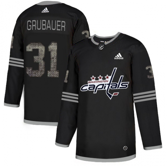 Men's Adidas Washington Capitals #31 Philipp Grubauer Black 1 Authentic Classic Stitched NHL Jersey - Ujersey