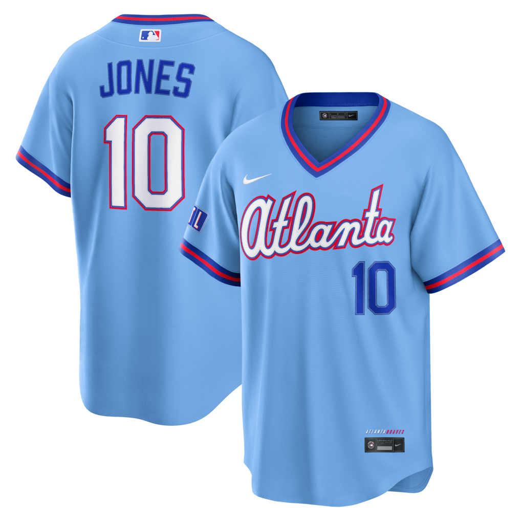 Men's Atlanta Braves Chipper Jones Nike Powder Blue 2026 City Connect Stadium Jersey - U-jersey