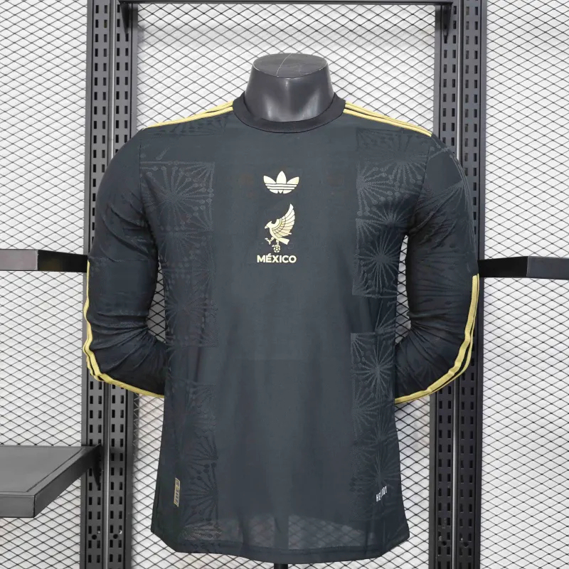 Mexico Gold Cup Black Special Long Sleeve Soccer Jersey 2025 - Ujersey NHL