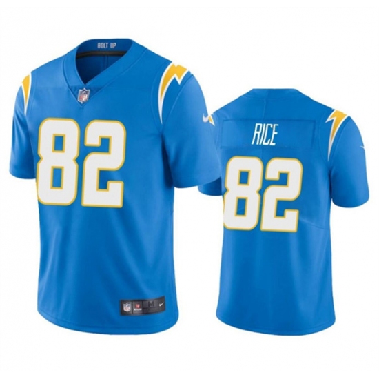 Men's Los Angeles Chargers #82 Brenden Rice Light Blue 2024 Draft Vapor Limited Football Stitched Jersey - Ujersey