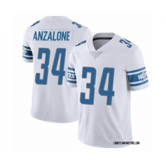 Men's Detroit Lions #34 Alex Anzalone White Vapor Untouchable Limited Stitched Jersey - Ujersey