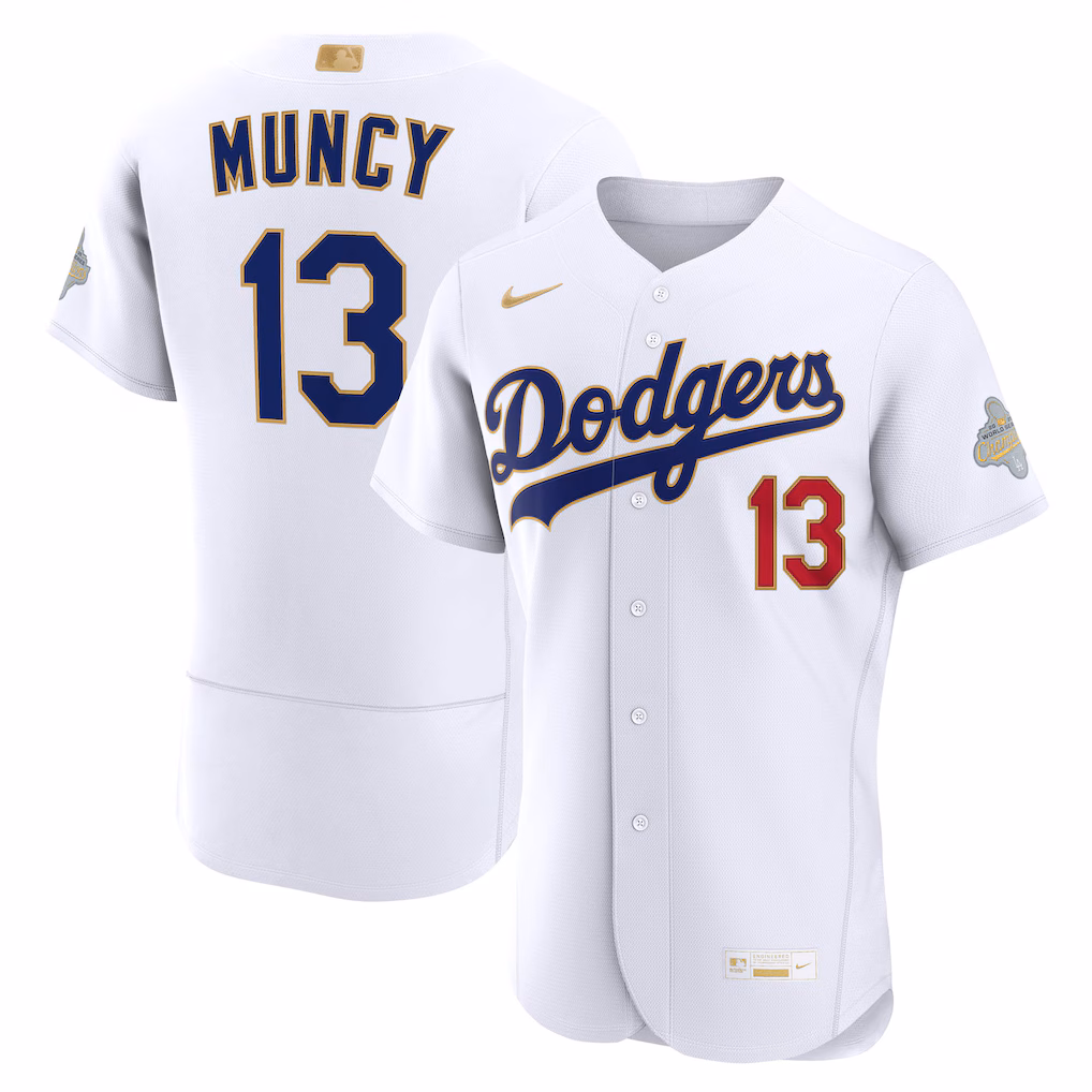 Men's Los Angeles Dodgers Max Muncy Nike White 2026 Gold Collection Authentic Jersey - ujerseystore