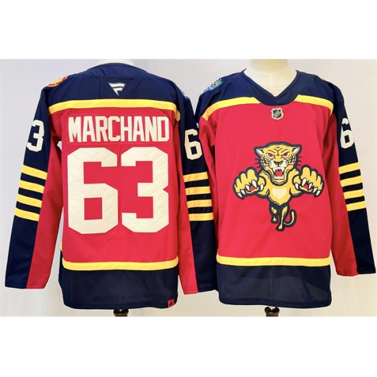 Men's Florida Panthers #63 Brad Marchand Red 2026-2026 Winter Classic Stitched Hockey Jersey - Ujersey