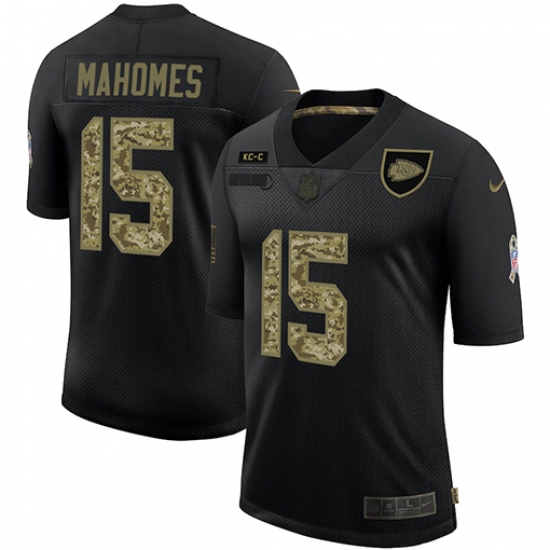 Men's Kansas City Chiefs #15 Patrick Mahomes Camo 2020 Salute To Service Limited Jersey - Ujersey