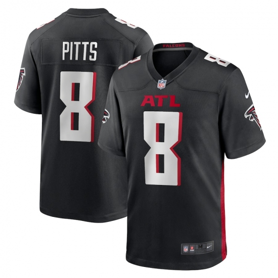 Youth Atlanta Falcons #8 Kyle Pitts Nike Black 2021 NFL Draft First Round Pick Game Jersey - Ujersey