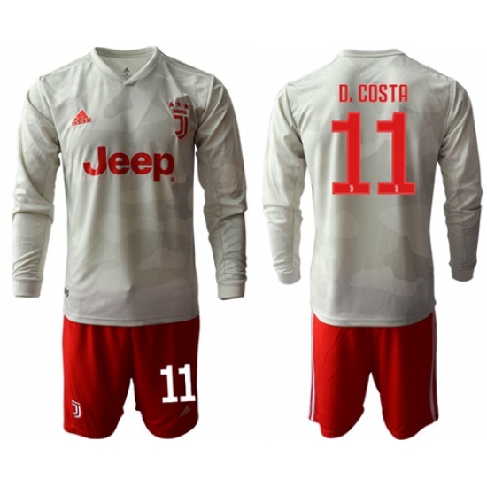 Juventus #11 D.Costa Away Long Sleeves Soccer Club Jersey