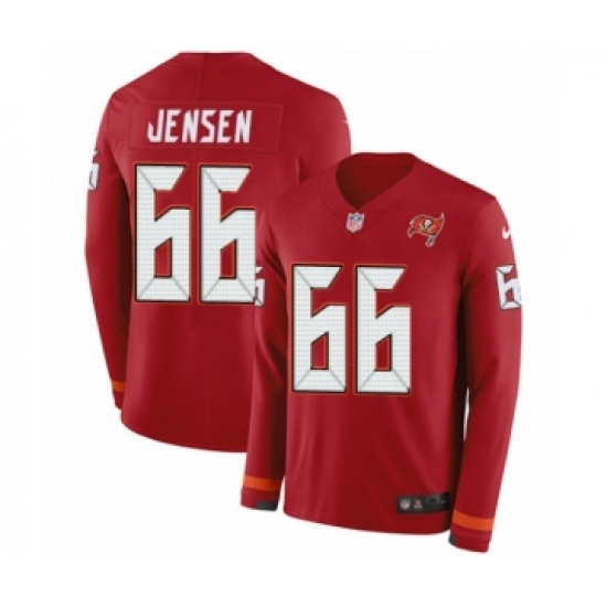Youth Nike Tampa Bay Buccaneers #66 Ryan Jensen Limited Red Therma Long Sleeve NFL Jersey - Ujersey