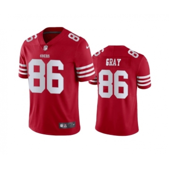 Men's San Francisco 49ers #86 Danny Gray Red Stitched Football Jersey - Ujersey