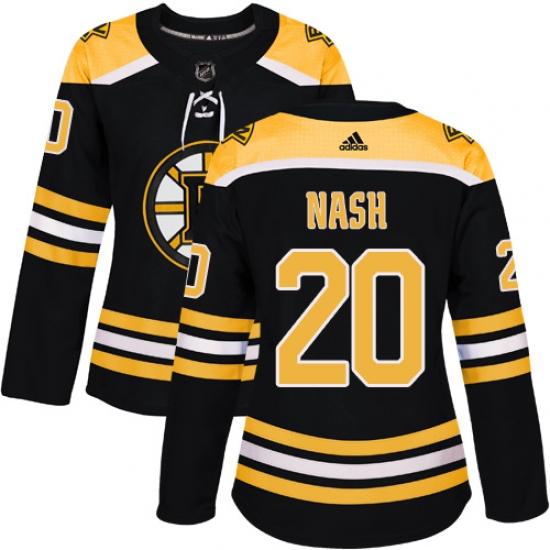 Women's Adidas Boston Bruins #20 Riley Nash Premier Black Home NHL Jersey - Ujersey