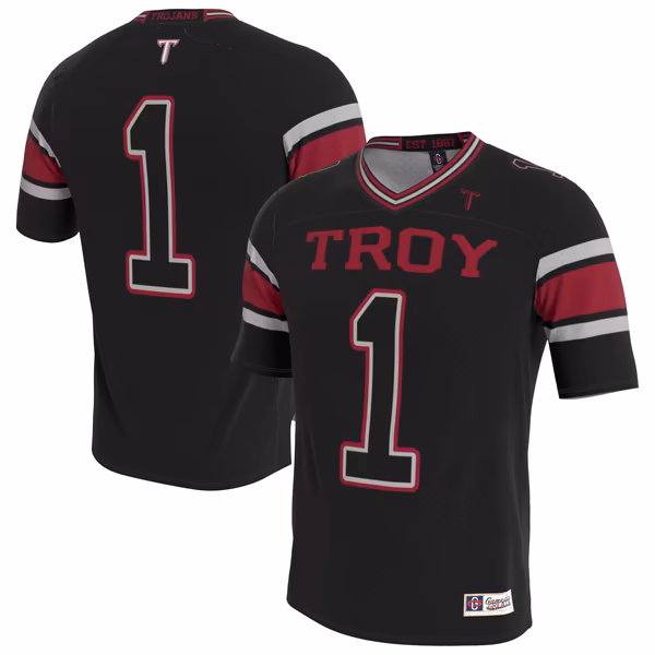 Youth GameDay Greats Troy University Trojans Lightweight Collegiate Football Blackout Fashion Jersey - Ujersey