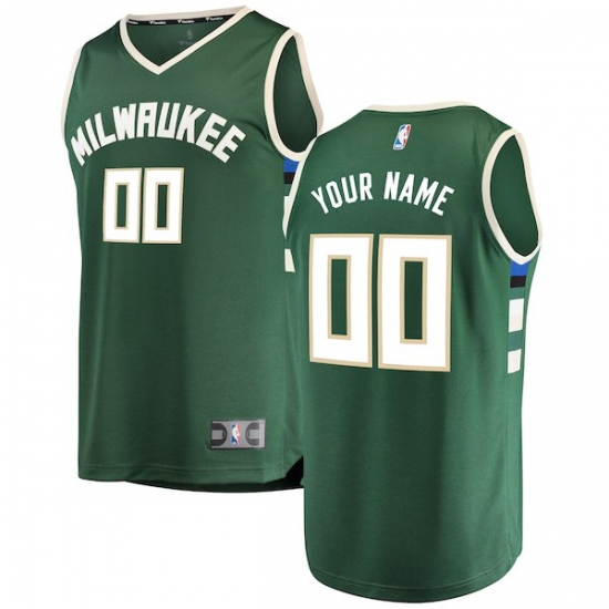 Men's Milwaukee Bucks Fanatics Branded Hunter Green Fast Break Custom Replica Jersey - Icon Edition