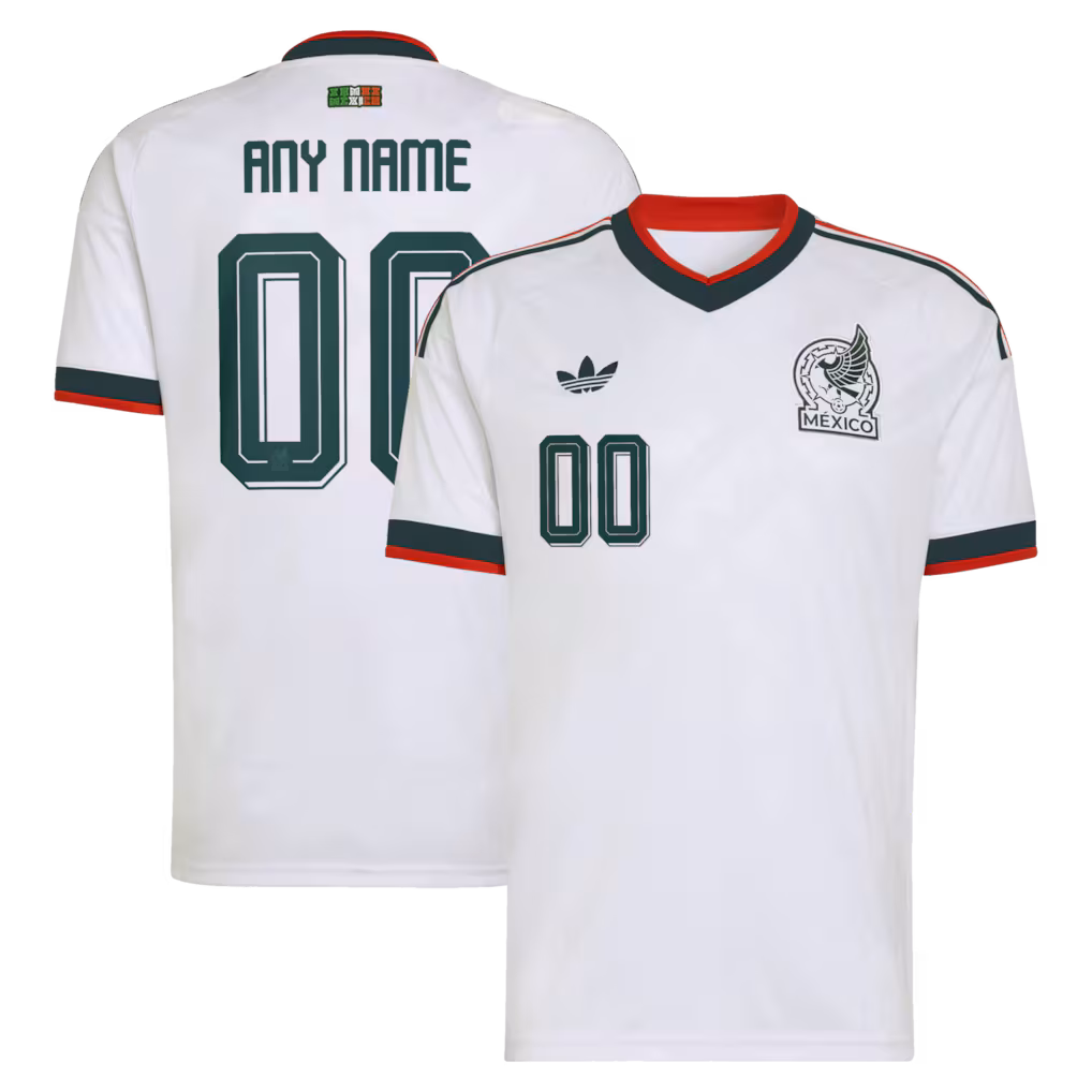 Men's Mexico National Team adidas White 2026 Away Replica Custom Jersey - Ujersey NHL