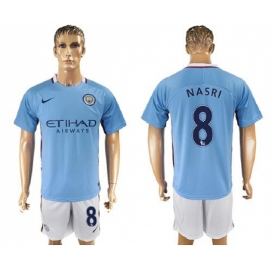 Manchester City #8 Nasri Home Soccer Club Jersey