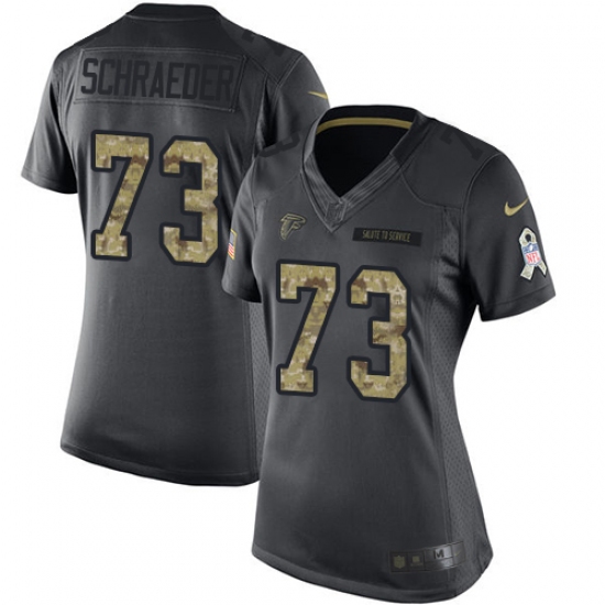 Women's Nike Atlanta Falcons #73 Ryan Schraeder Limited Black 2016 Salute to Service NFL Jersey - Ujersey