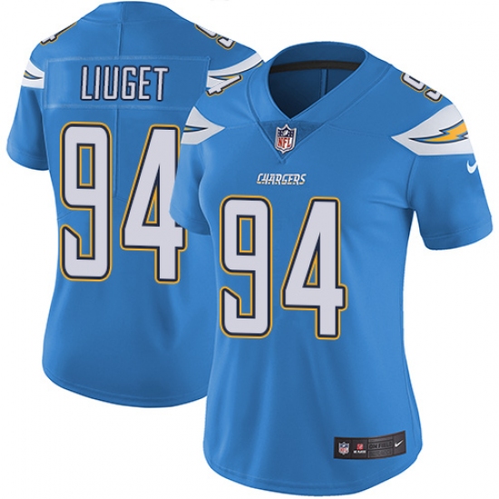 Women's Nike Los Angeles Chargers #94 Corey Liuget Elite Electric Blue Alternate NFL Jersey - Ujersey
