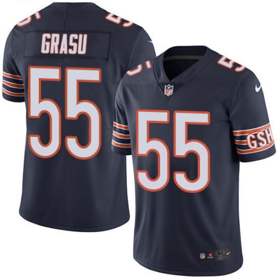 Youth Nike Chicago Bears #55 Hroniss Grasu Navy Blue Team Color Vapor Untouchable Limited Player NFL Jersey - Ujersey