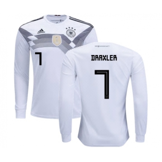 Germany #7 Draxler Home Long Sleeves Kid Soccer Country Jersey