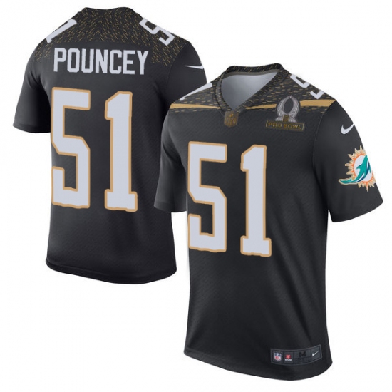 Men's Nike Miami Dolphins #51 Mike Pouncey Elite Black Team Irvin 2016 Pro Bowl NFL Jersey - Ujersey
