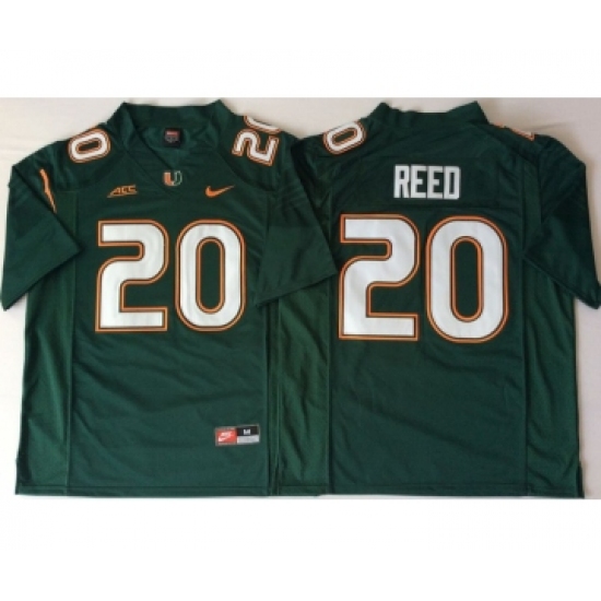 Miami Hurricanes 20 Ed Reed Green Nike College Football Jersey - Ujersey