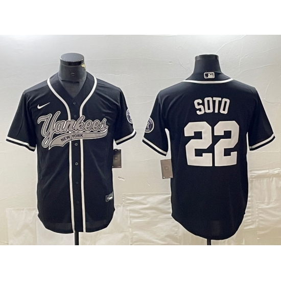 Men's New York Yankees #22 Juan Soto Black Cool Base  Stitched Baseball Jersey - Ujersey