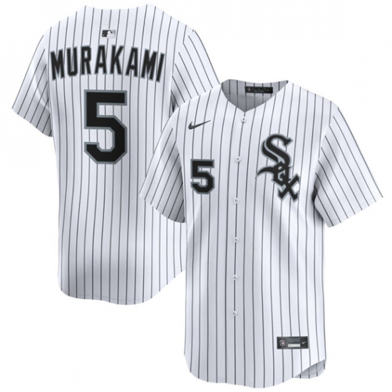 Men's Chicago White Sox #5 Munetaka Murakami White 2025 Home Limited Stitched Baseball Jersey - Ujersey
