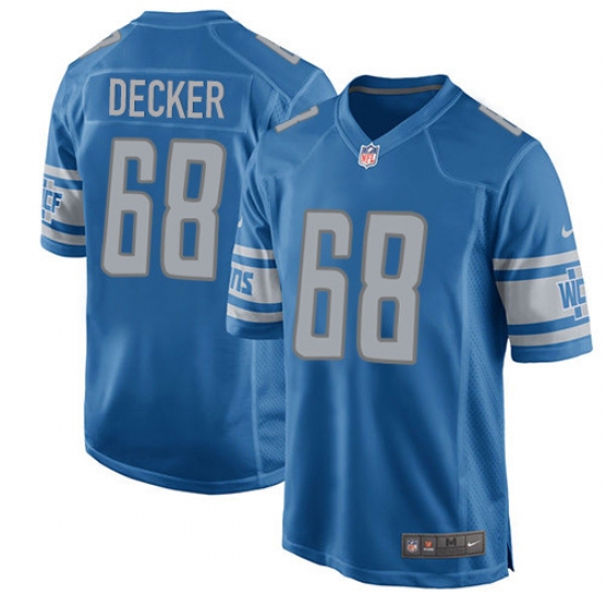Men's Nike Detroit Lions #68 Taylor Decker Game Light Blue Team Color NFL Jersey - Ujersey