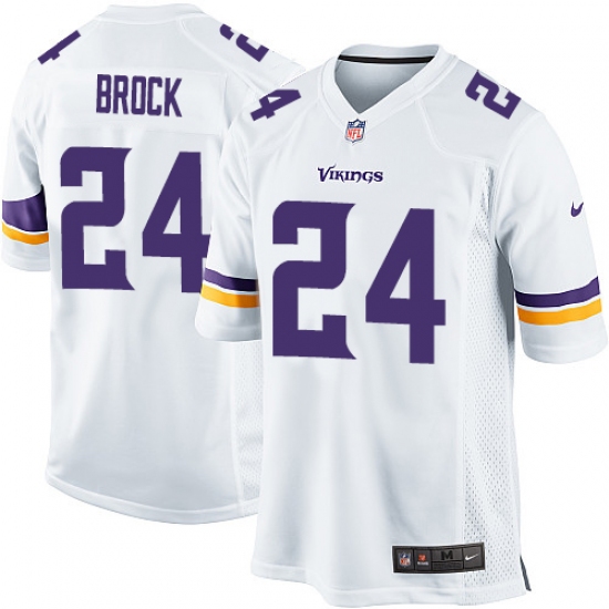 Men's Nike Minnesota Vikings #24 Tramaine Brock Game White NFL Jersey