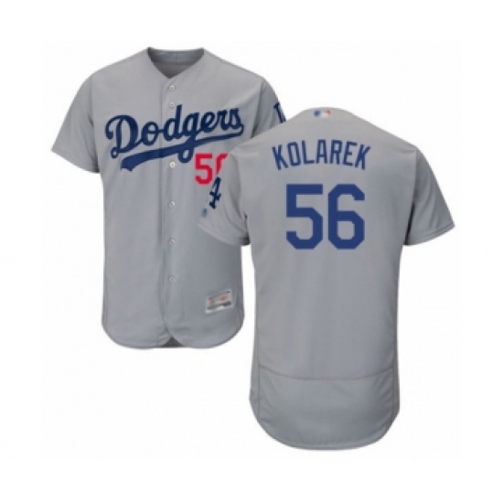 Men's Los Angeles Dodgers #56 Adam Kolarek Gray Alternate Flex Base Authentic Collection Baseball Player Jersey - Ujersey