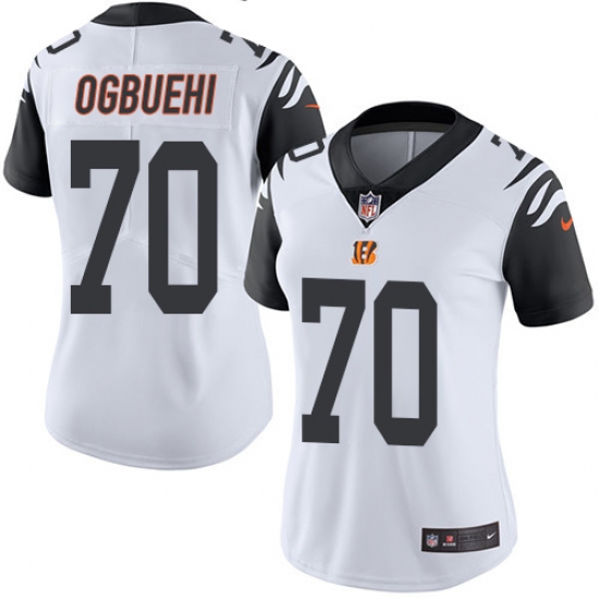 Women's Nike Cincinnati Bengals #70 Cedric Ogbuehi Limited White Rush Vapor Untouchable NFL Jersey - Ujersey