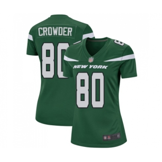 Women's New York Jets #80 Jamison Crowder Game Green Team Color Football Jersey - Ujersey