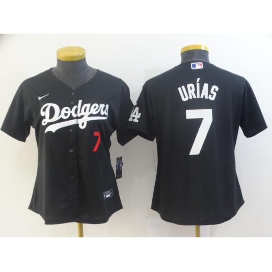 Women's Nike Los Angeles Dodgers #7 Julio Urias Black Authentic Jersey - Ujersey