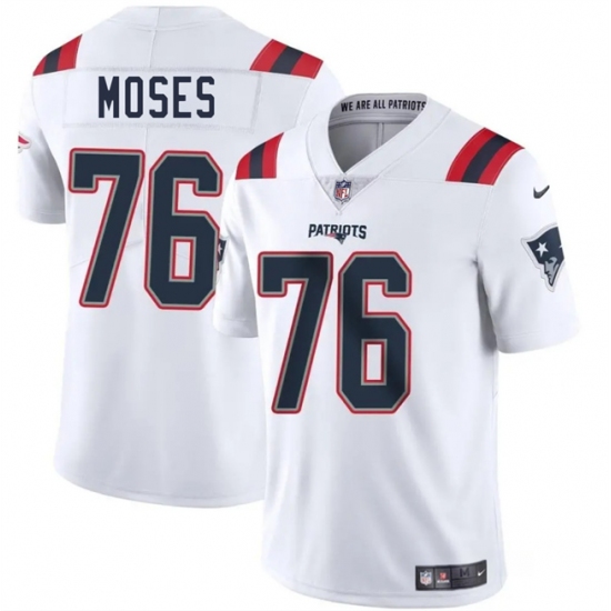 Men's New England Patriots #76 Morgan Moses White 2025 Vapor Limited Football Stitched Jersey - Ujersey