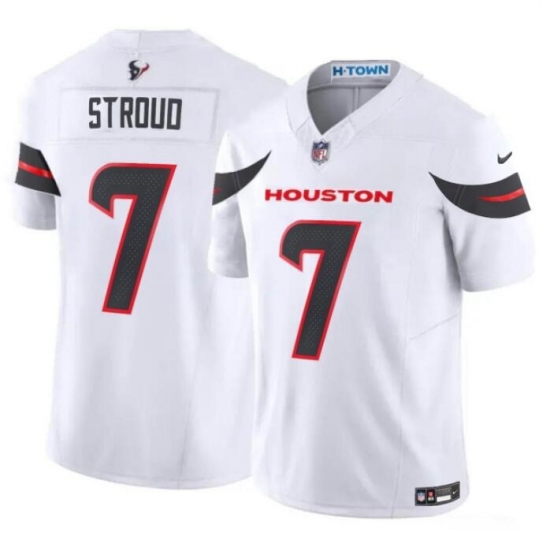 Men's Houston Texans #7 C.J. Stroud White 2024 Vapor F.U.S.E. Limited Stitched Jersey - Ujersey