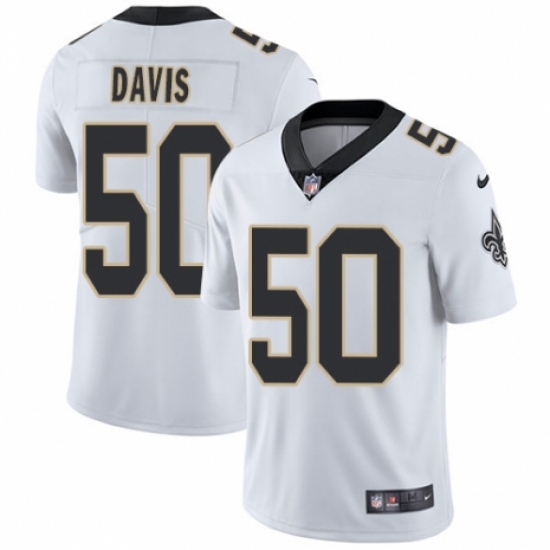 Youth Nike New Orleans Saints #50 DeMario Davis White Vapor Untouchable Limited Player NFL Jersey - Ujersey
