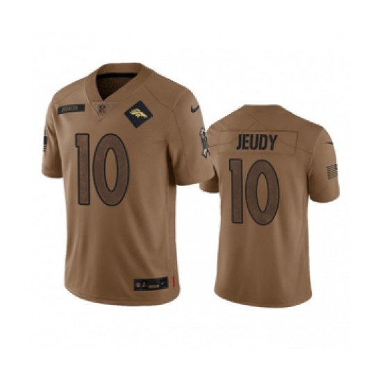 Men's Nike Denver Broncos #10 Jerry Jeudy 2023 Brown Salute To Service Limited Football Stitched Jersey - Ujersey