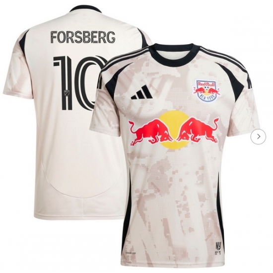 Men's New York Red Bulls Emil Forsberg adidas Tan 2025 Stone Kit Replica Player Jersey - Ujersey