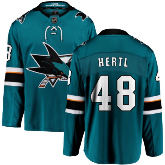 Men's San Jose Sharks #48 Tomas Hertl Fanatics Branded Teal Green Home Breakaway NHL Jersey - Ujersey