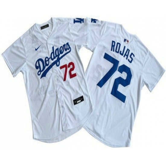 Men's Los Angeles Dodgers #72 Miguel Rojas White Limited Stitched Jersey - Ujersey